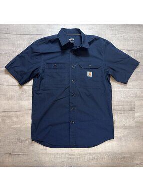 Carhartt Force Ridgefield Shirt Men's Medium Blue Short Sleeve Vented 102417 412